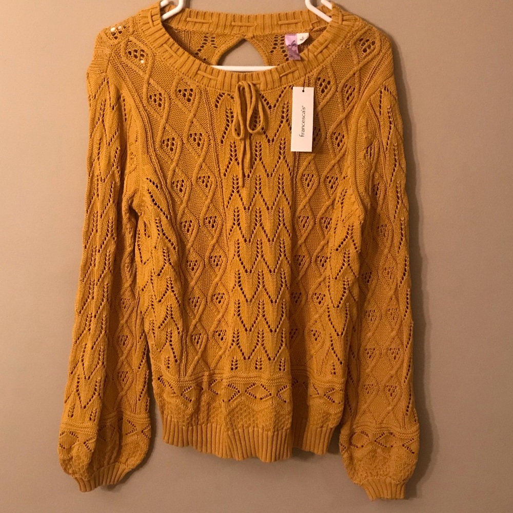 Mustard Balloon Sleeve Sweater